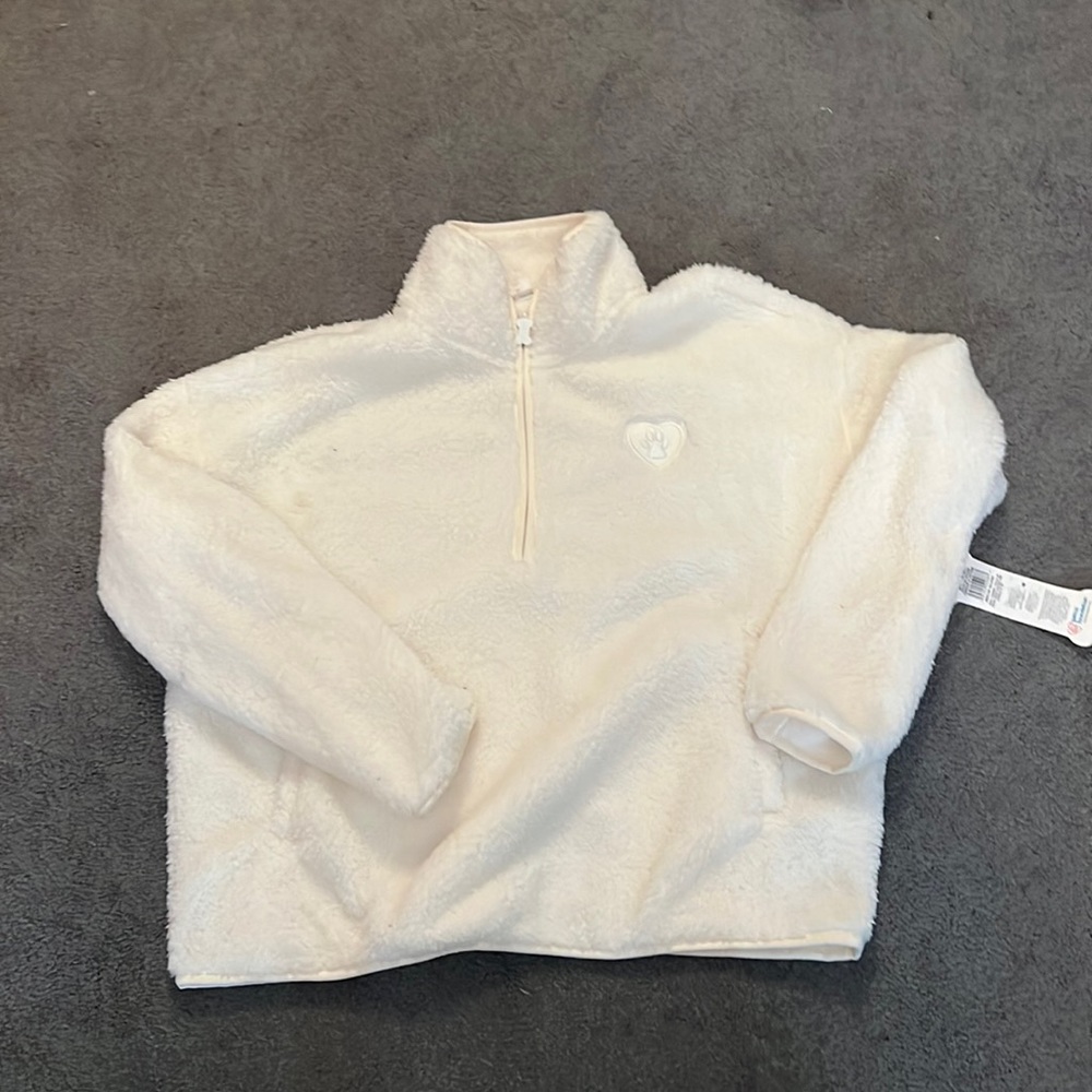 White fluffy sweater